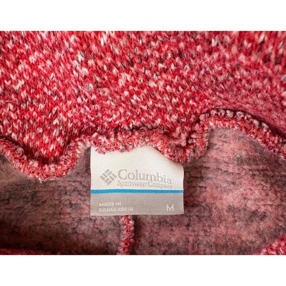 Columbia Sportswear Red heather pattern Knit Cowl neck Sweater Women's Size M - Picture 2 of 9